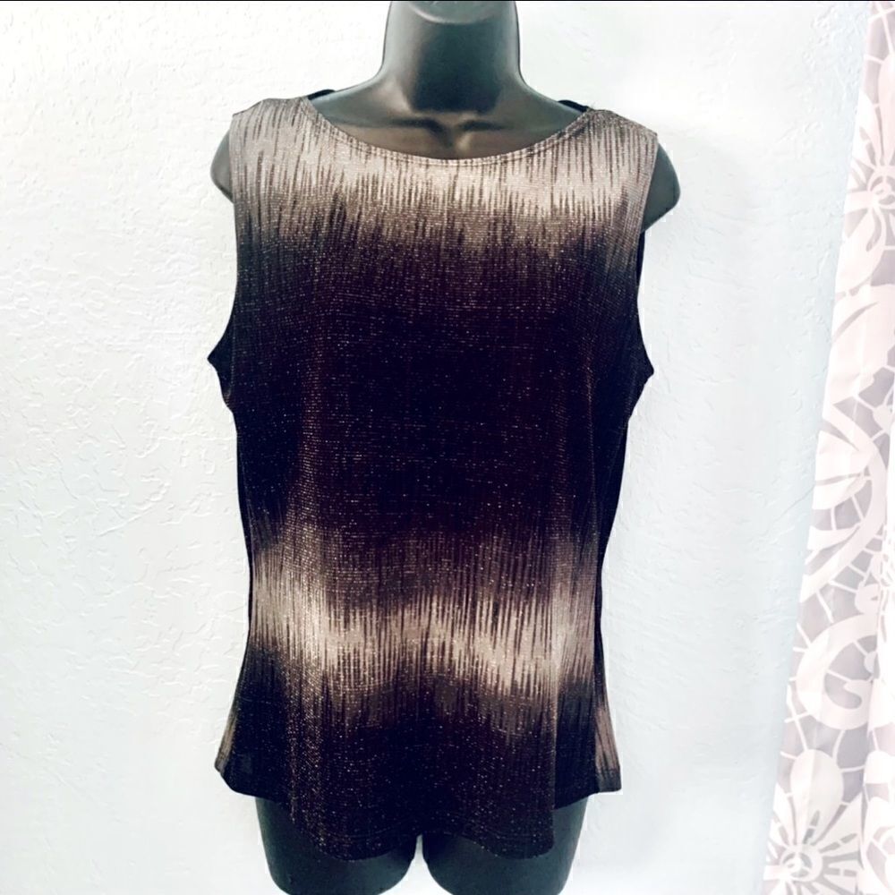 Jaipur Ombré Gold Sparkle Tank Top Size Medium